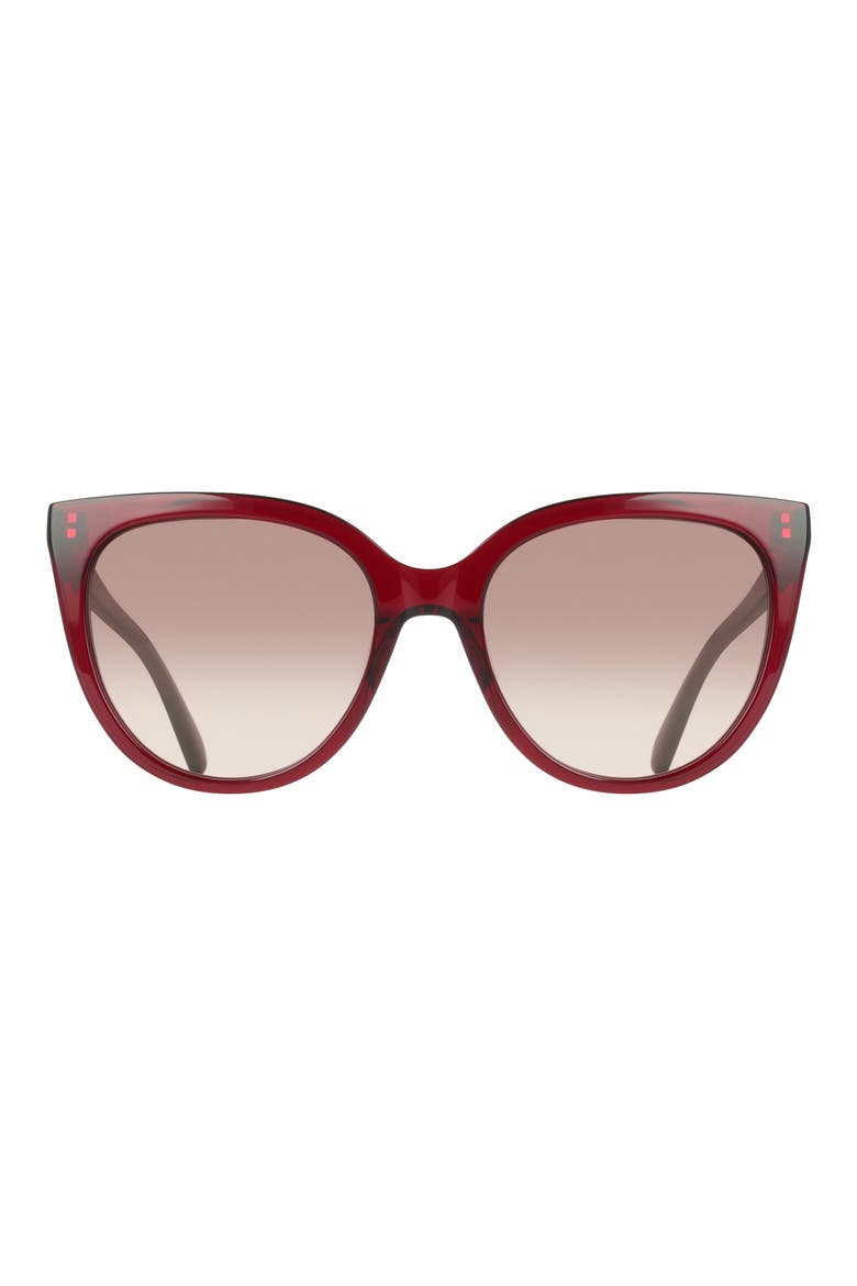 56mm Gradient Cat Eye Sunglasses, Main, color, TRANSPARENT WINE