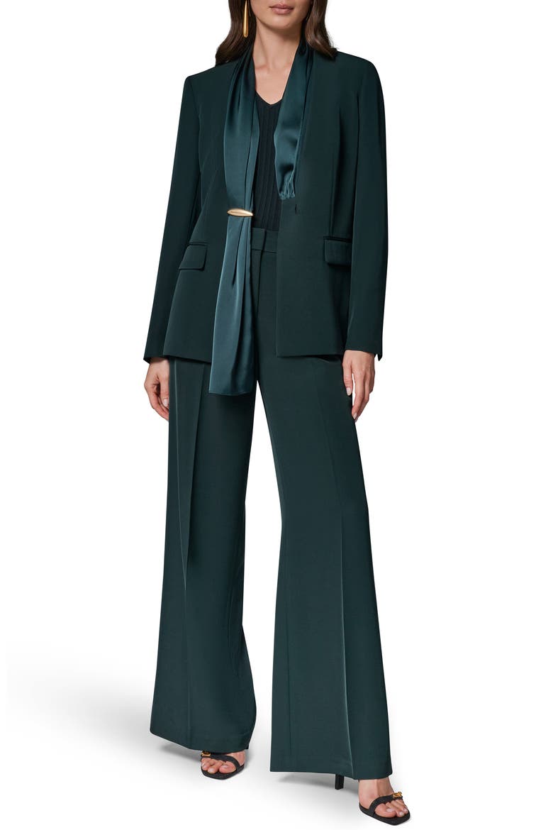 Drape Neck Fitted Blazer, Alternate, color, BLK FOREST