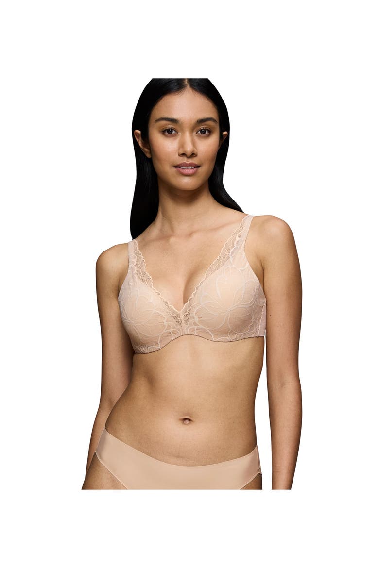Body MakeUp Illusion Lace Demi Bra, Alternate, color, Nude Beige