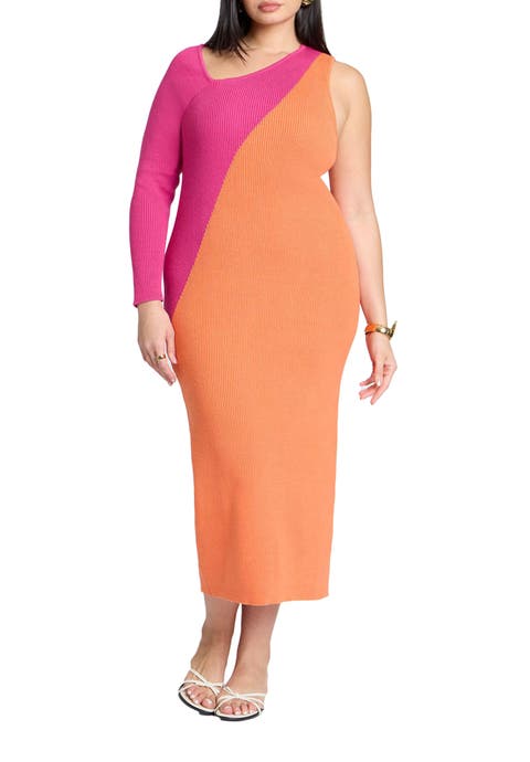 Colorblocked Asym Dress