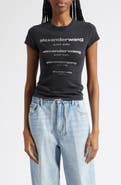 Alexander Wang Hotfix Crystals Fitted T-Shirt