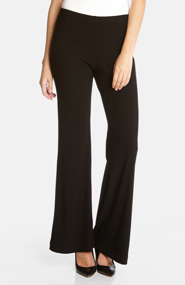 Karen Kane Wide Leg Crepe Pants, Alternate, color, Black