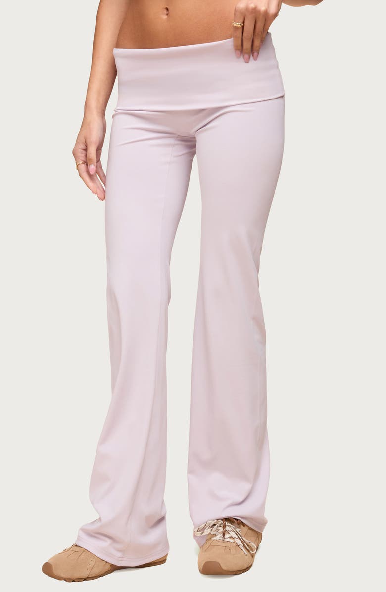 EDIKTED Oriane Foldover Flare Leggings, Main, color,