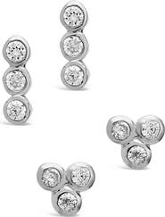 Sterling Forever Sterling Silver 2-Piece Bezel Stud Set