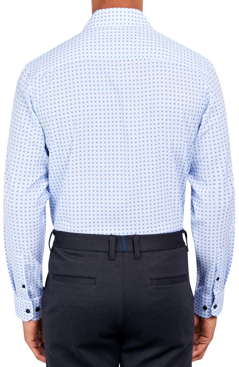W.R.K Slim Fit Geometric Print Performance Stretch Dress Shirt, Alternate, color, 