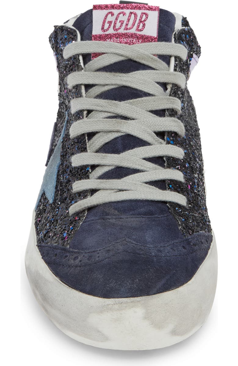 Golden Goose Mid Star Glitter Sneaker, Alternate, color,