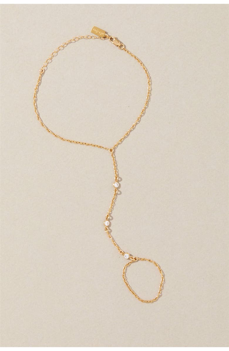 Set & Stones Cyrus Hand Chain, Alternate, color, Gold / Clear