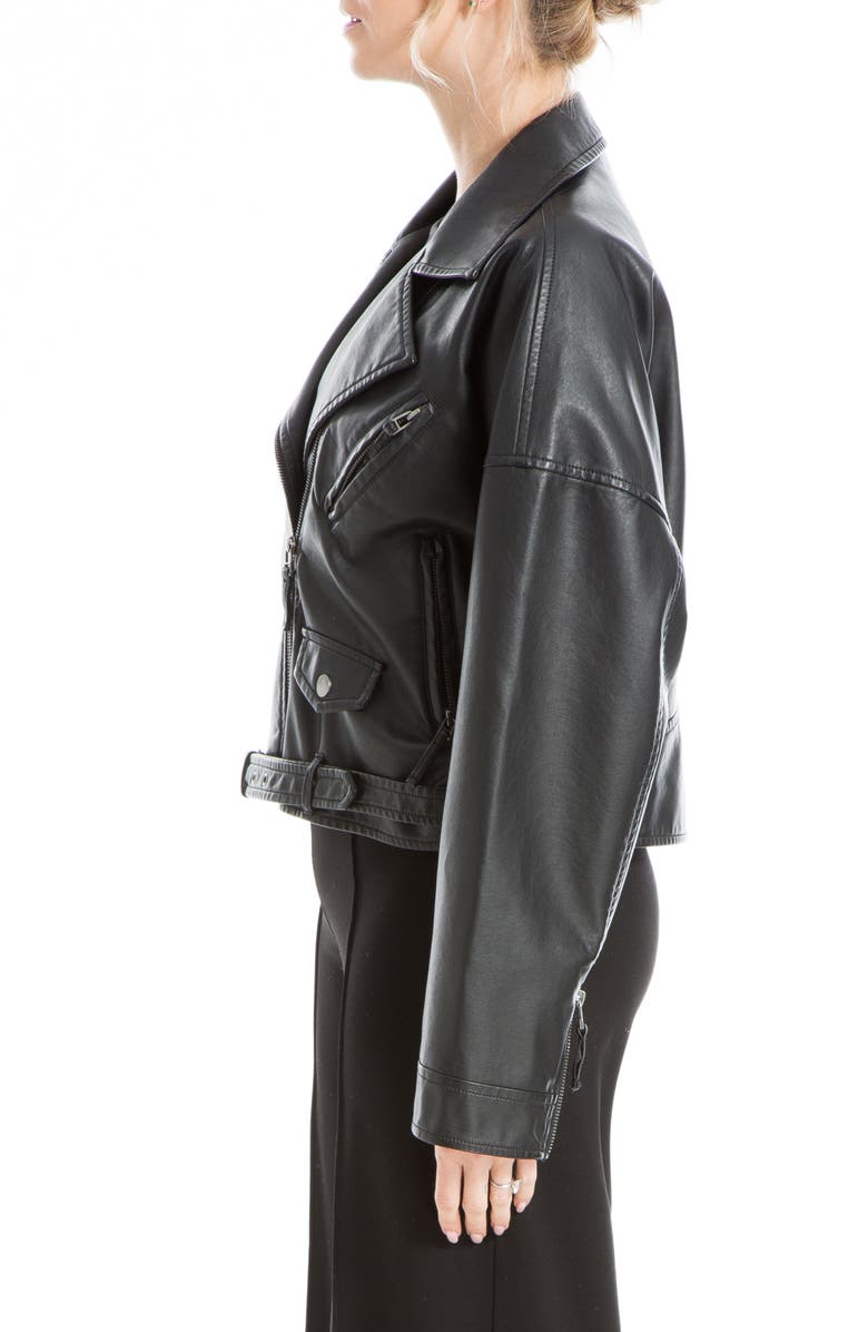 MAX STUDIO Faux Leather Biker Jacket, Alternate, color, 