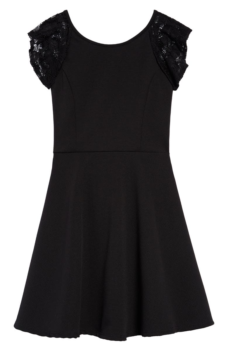 Ava & Yelly Lace Sleeve Skater Dress, Main, color,