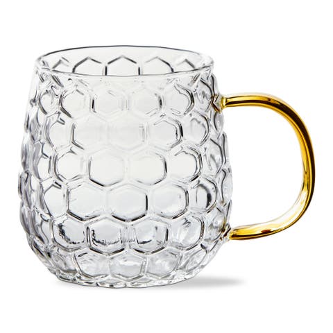 Honeycomb Glass Mug Yellow Glass Everyday