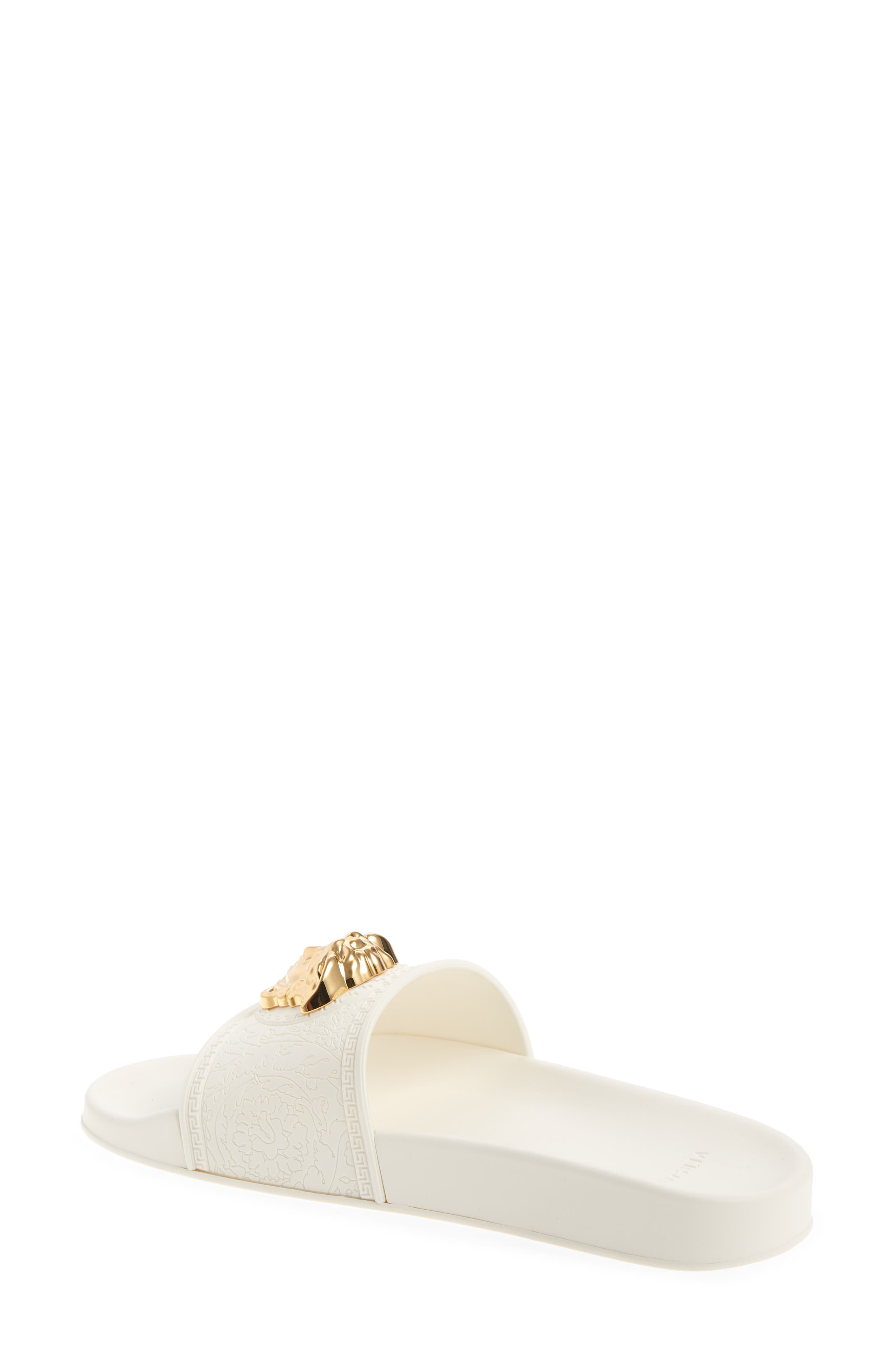 Palazzo Medusa Slide Sandal, Alternate, color, BIANCO