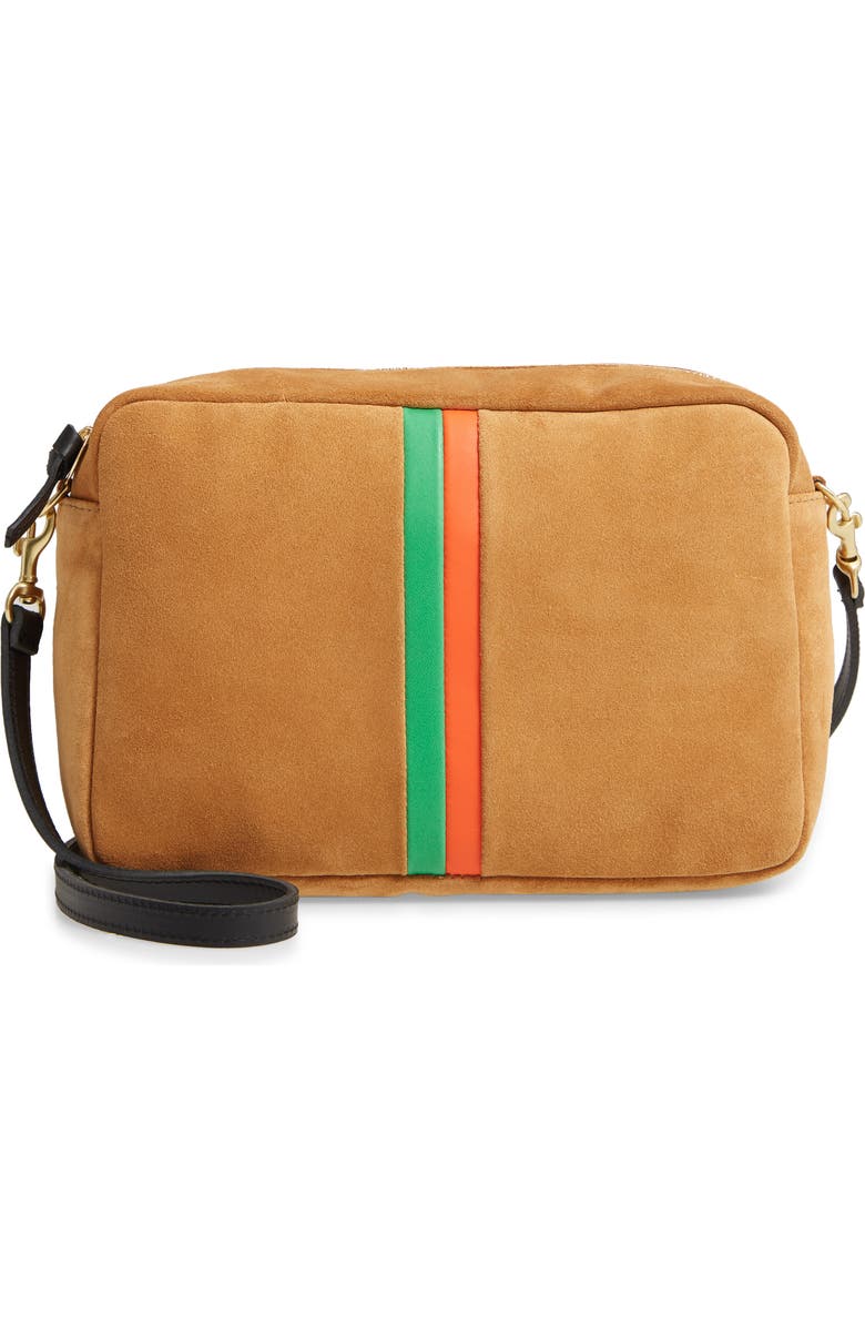 Clare V. Marisol Suede Crossbody Bag, Main, color,