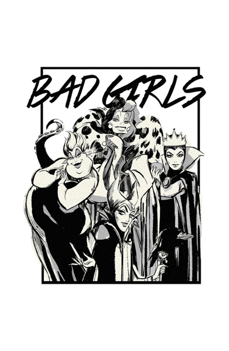 Disney Women's Disney Bad Girls  Graphic T-Shirt, Alternate, color, White