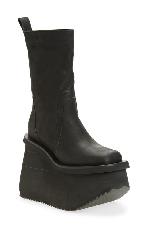 Rick Owens 14mm Factory Topstitching Platform Boots In Black