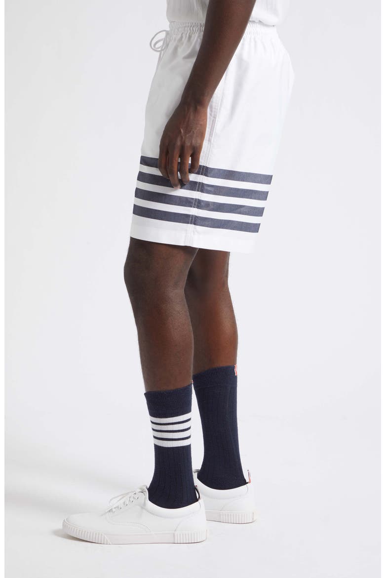 4-Bar Rugby Shorts, Alternate, color, WHITE / NAVY