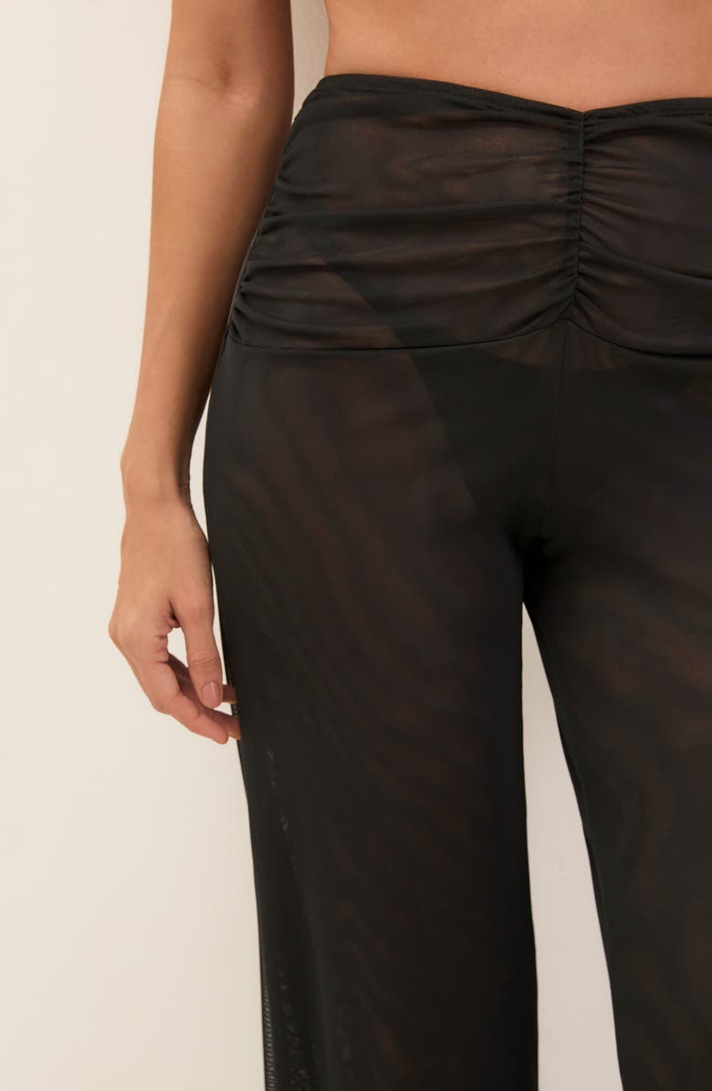 ViX Paula Hermanny Saana Sheer Cover-Up Pants, Alternate, color, Black