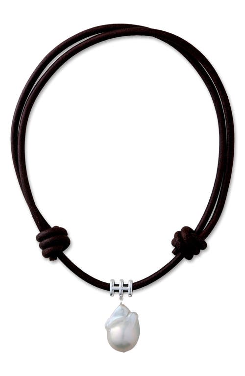 Eliou Éliou Kalani Freshwater Pearl Pendant Necklace In Brown