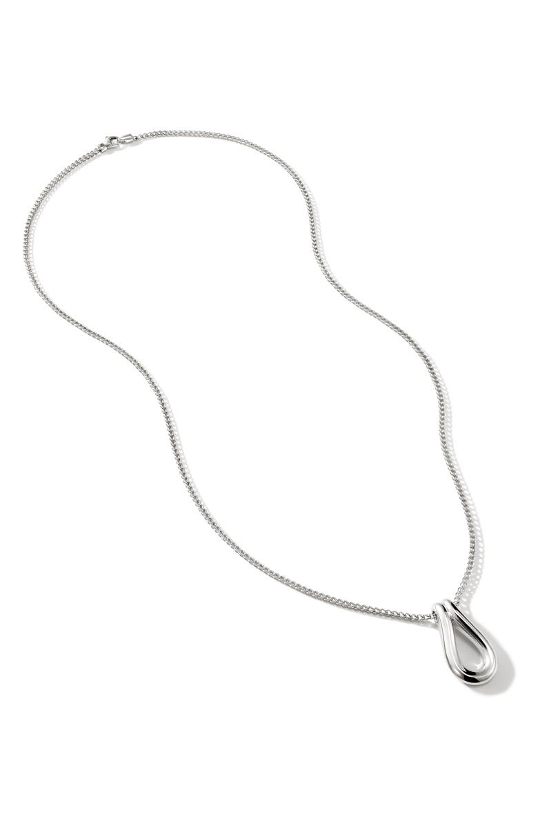 John Hardy Surf Pendant Necklace, Main, color, Silver