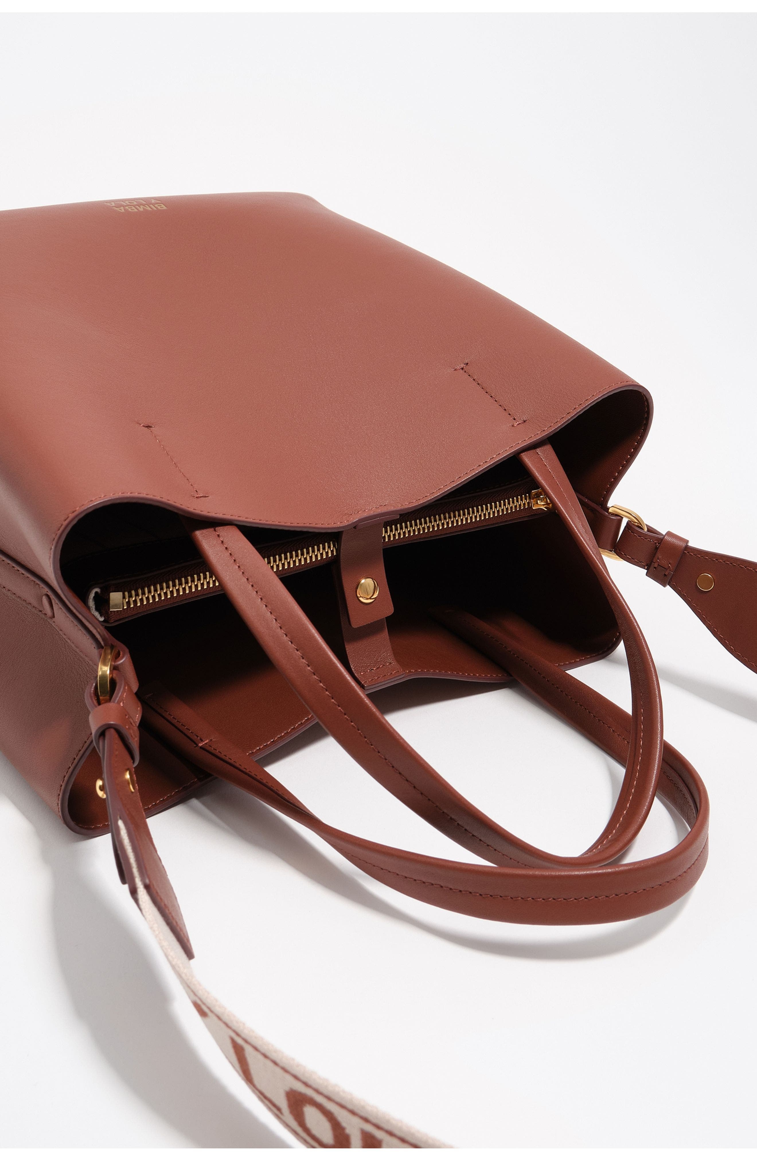 Bimba y Lola Medium Leather Chihuahua bag, Alternate, color, Nut