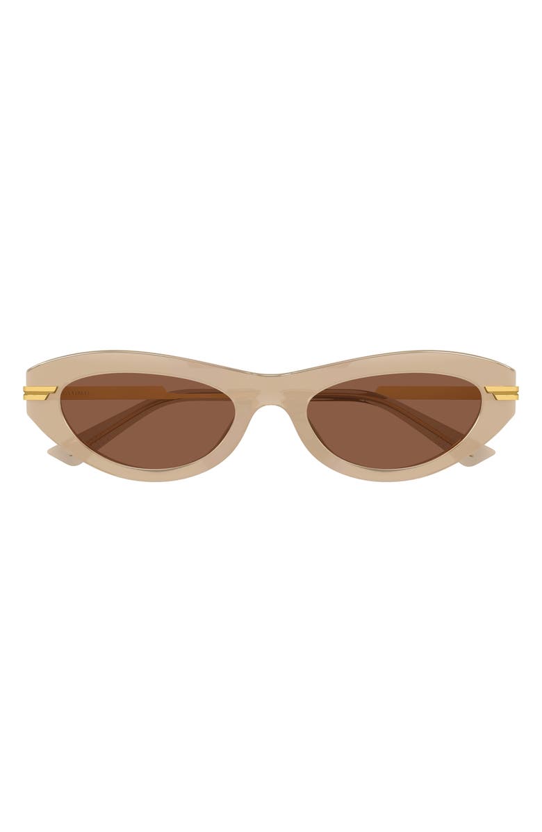Bottega Veneta 53mm Cat Eye Sunglasses, Alternate, color, Brown