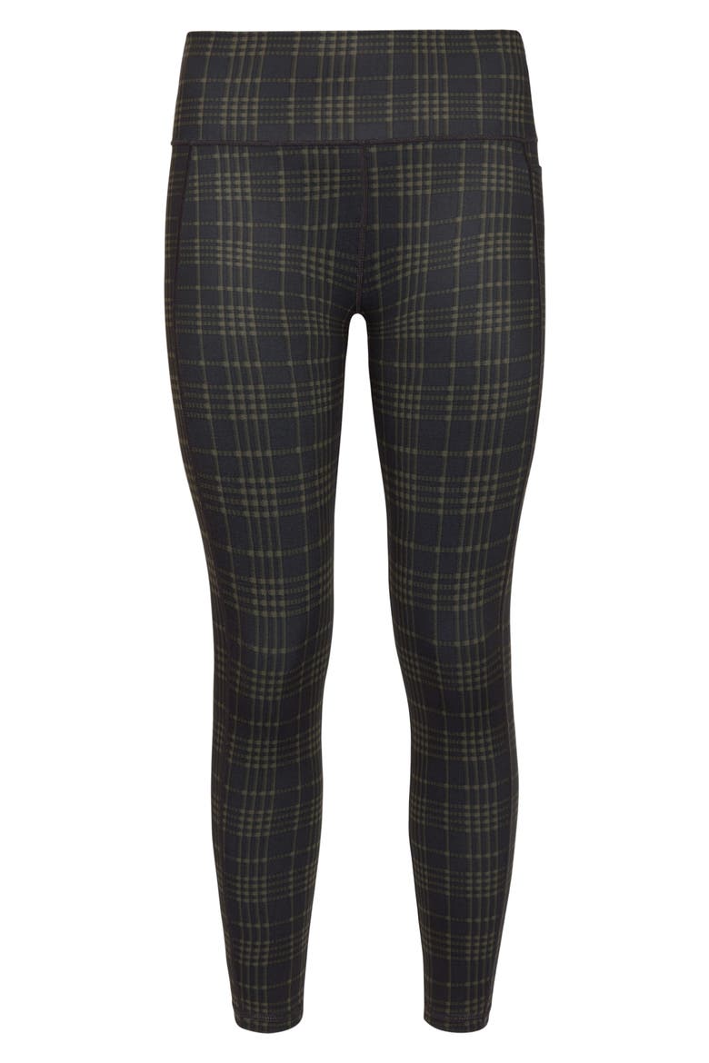 Super Sculpt Pocket 7/8 Leggings, Alternate, color, GREEN CHECK PRINT