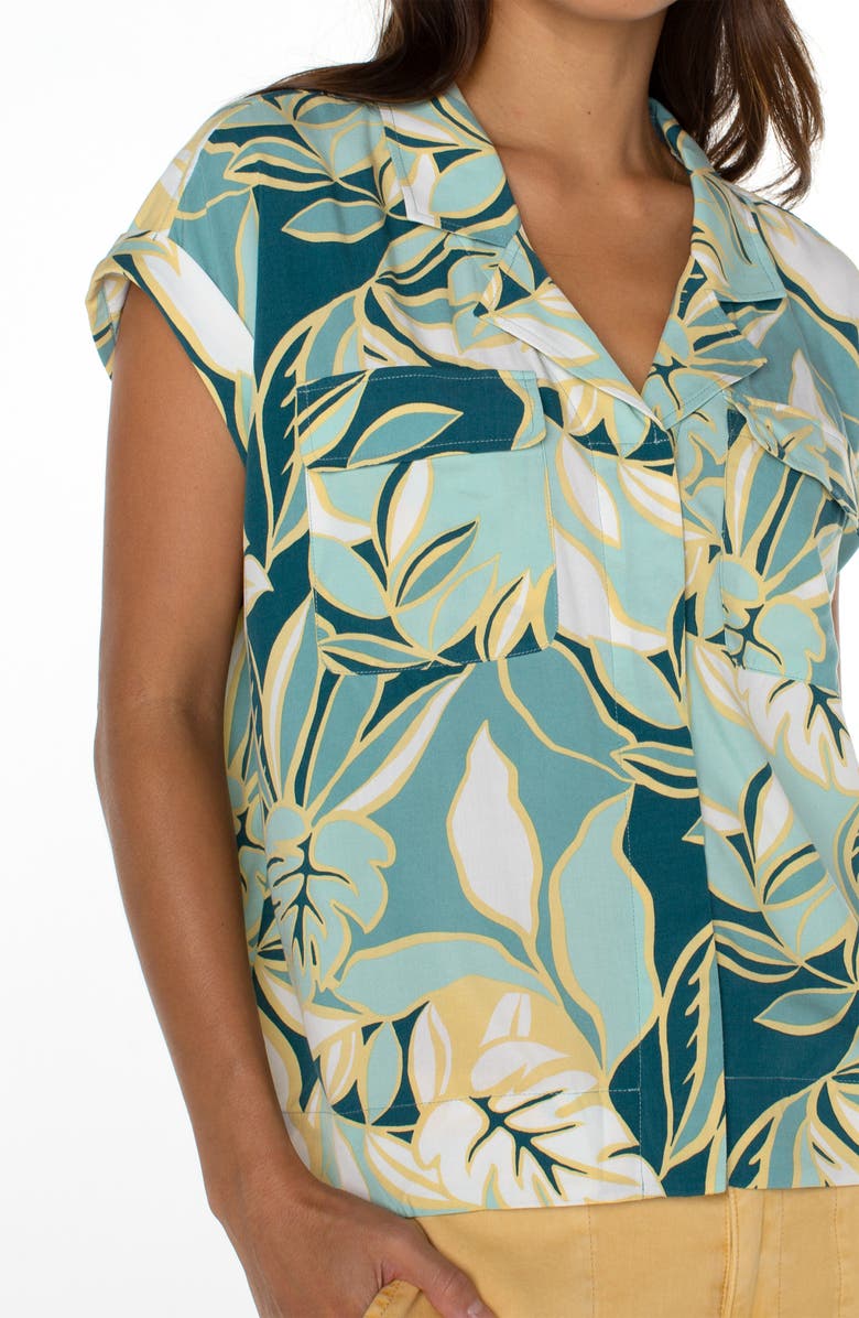 Liverpool Los Angeles Floral Camp Shirt, Alternate, color, 