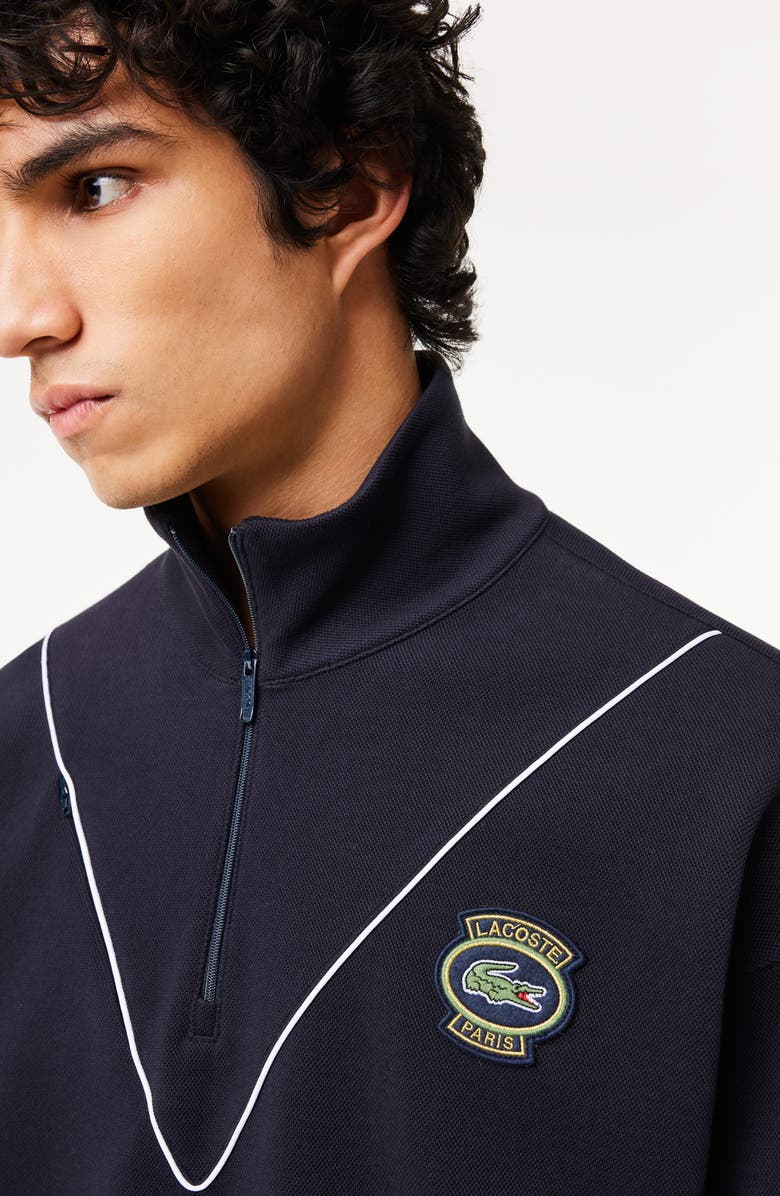 Lacoste Loose Fit Quarter Zip Pullover, Alternate, color, Hde Abimes