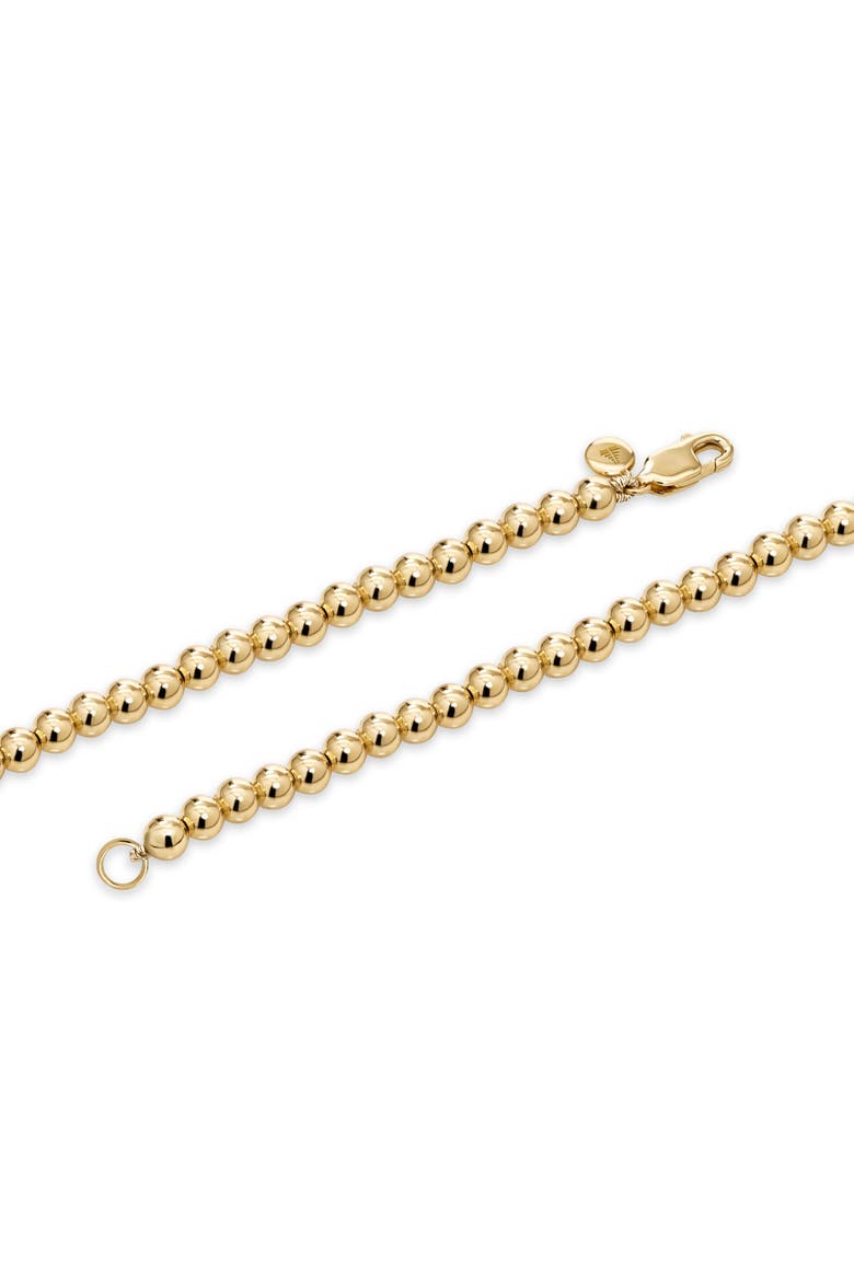 4mm Beaded Ball Chain Bracelet in Gold Plated Sterling Silver, Alternate, color, Yellow Gold