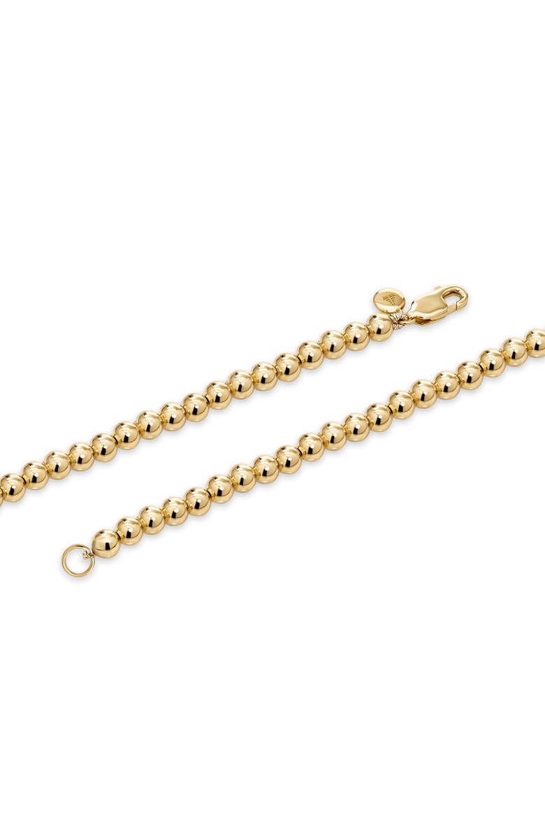 DEVATA 4mm Beaded Ball Chain Bracelet in Gold Plated Sterling Silver, Alternate, color, Yellow Gold