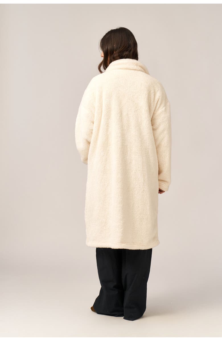 Gottex Beach Life The Long Fleece Lounge Coat, Alternate, color, Ivory