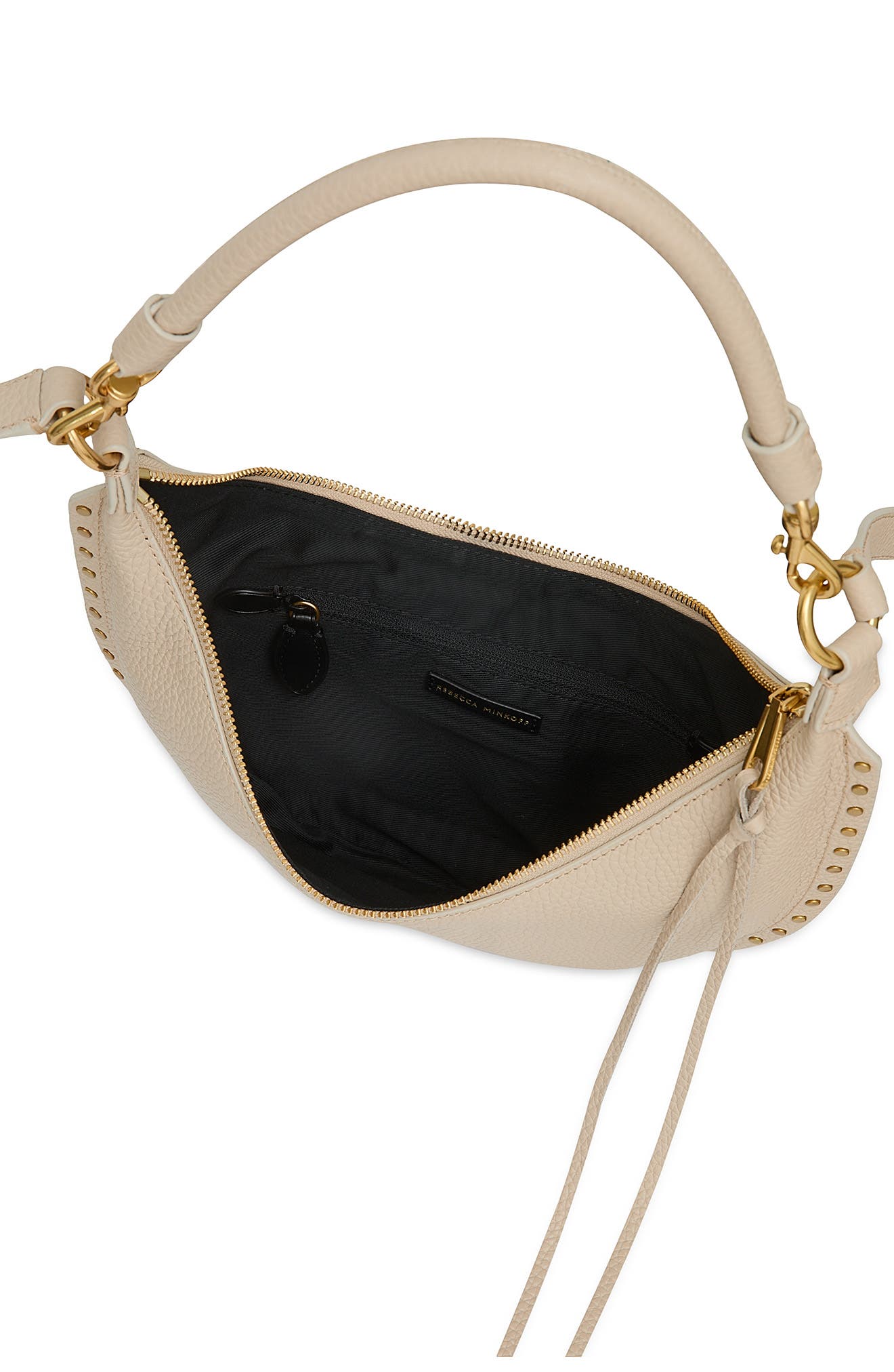 Darren Small Crescent Leather Crossbody Bag, Alternate, color, STONE