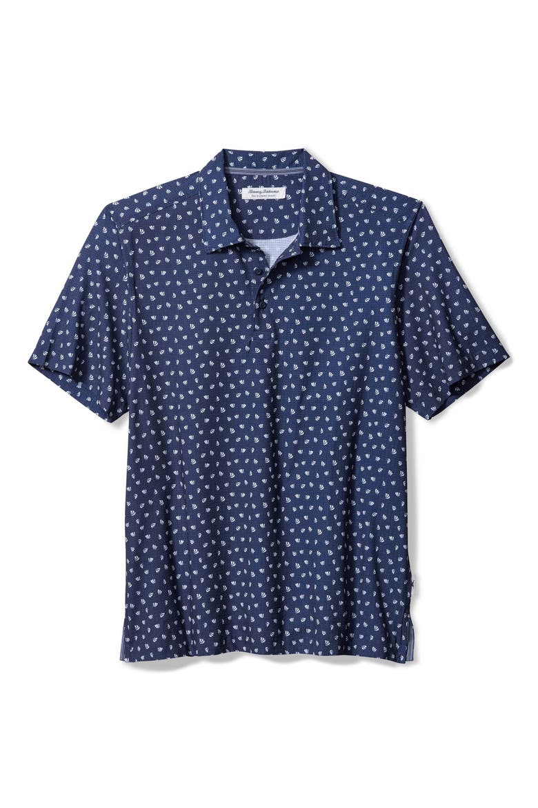 Bahama Coast Deco Palms Polo, Alternate, color, BERING BLUE