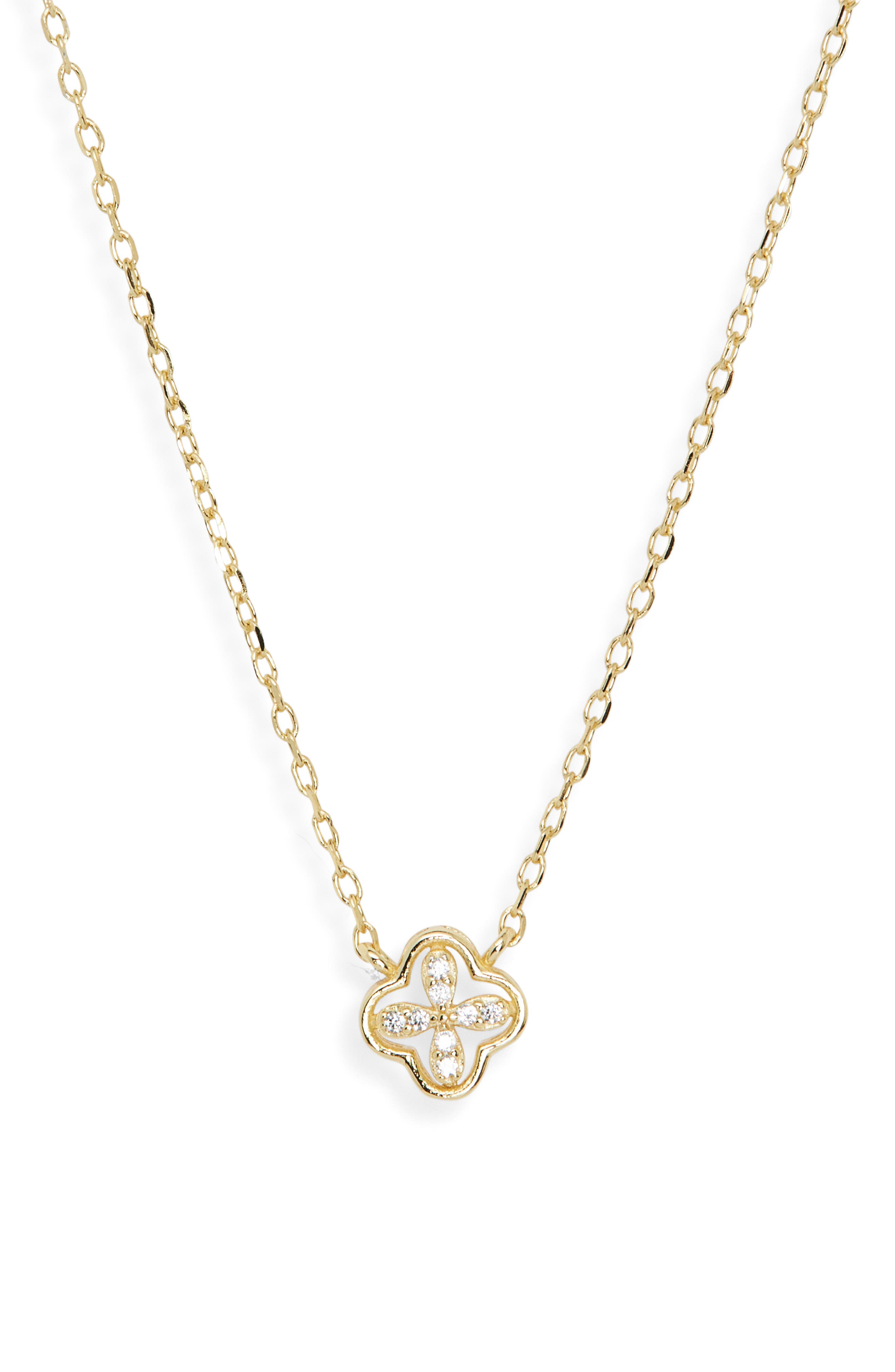 ARGENTO VIVO Cubic Zirconia Clover Pendant Necklace