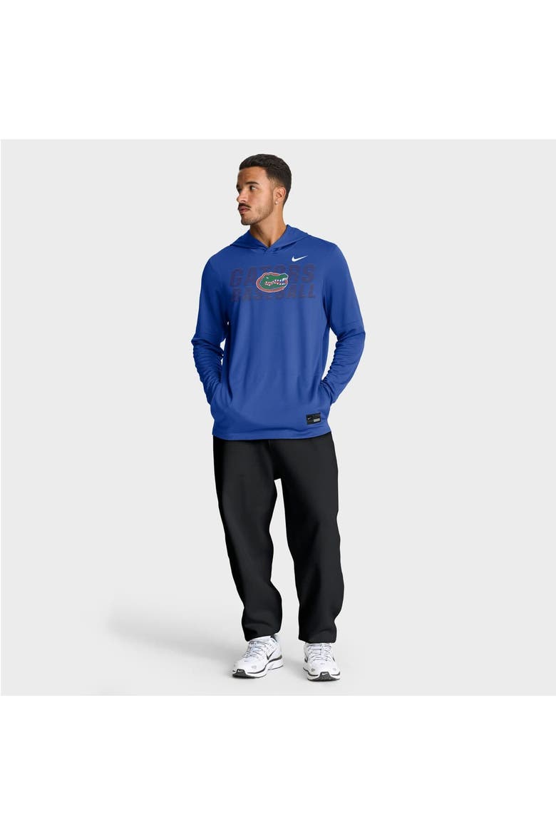 Men's Nike Royal Florida Gators Dugout Dri-FIT Long Sleeve Hooded T-Shirt, Alternate, color, Royal