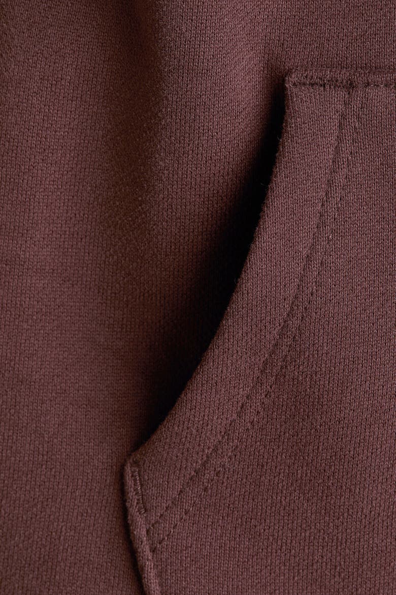 Cotton Zip-through Hoodie, Alternate, color, Brown