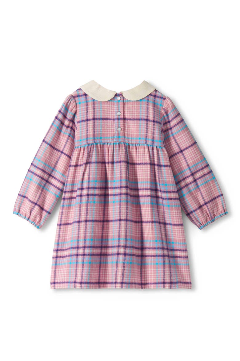 Kids' Plaid Cotton Flannel Dress, Alternate, color, GARDENIA