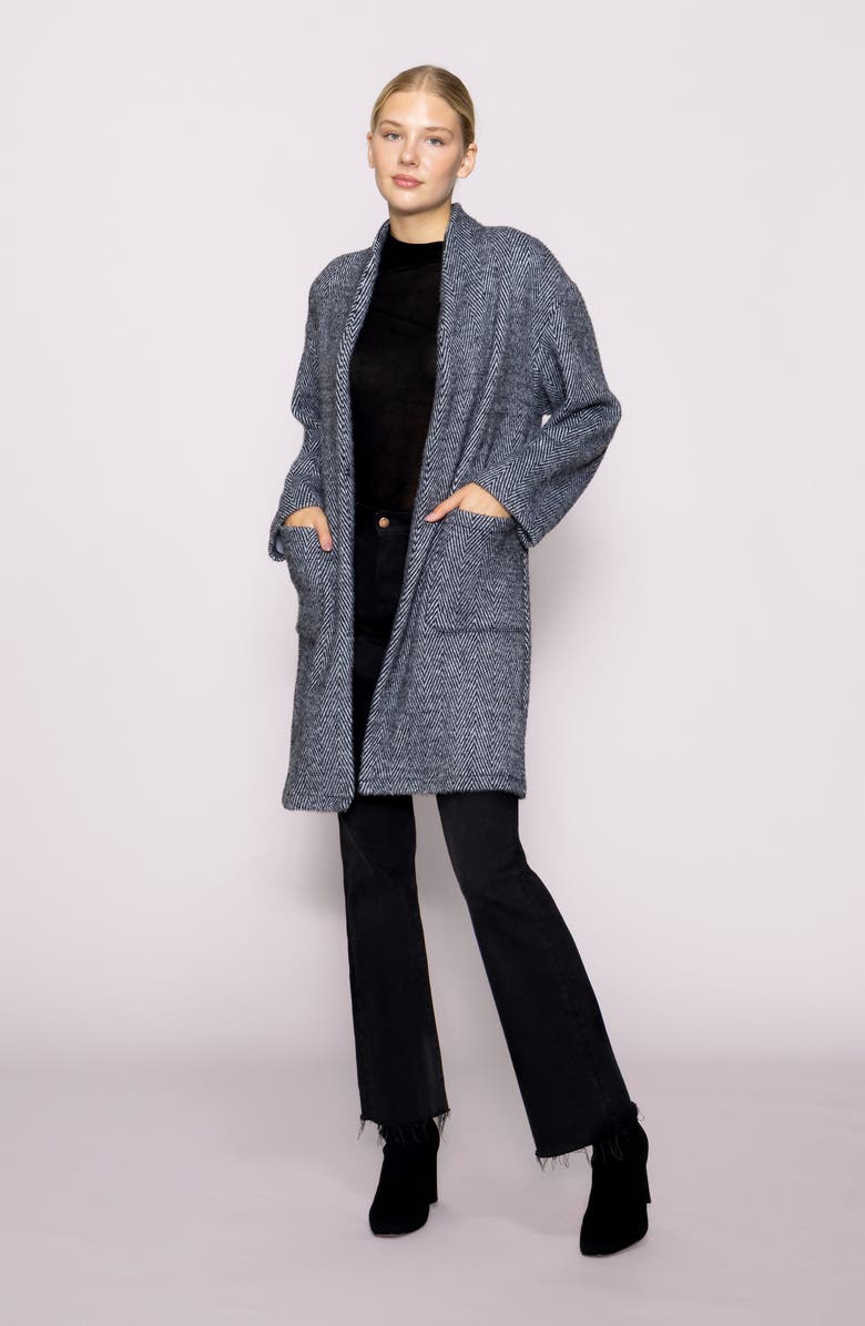 MELLODAY Luxe Knit Topper, Alternate, color, Charcoal Pattern