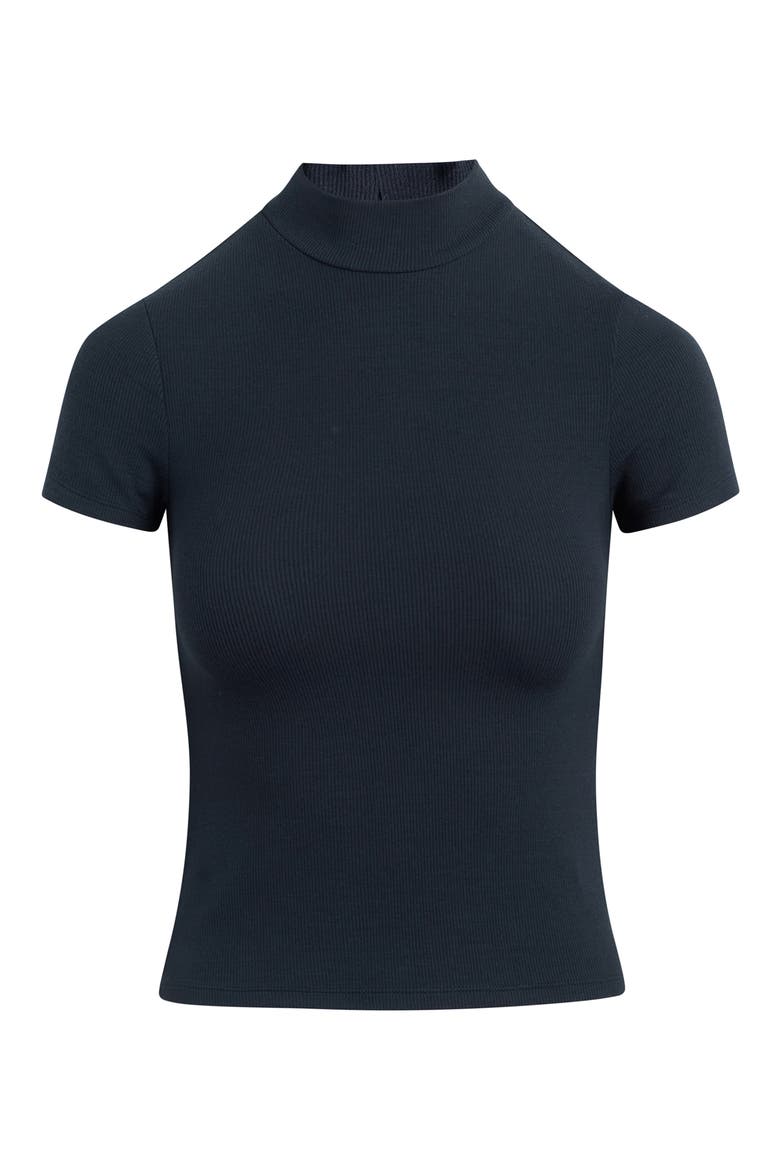 The Stockholm Mock Neck Rib Top, Alternate, color, NAVY