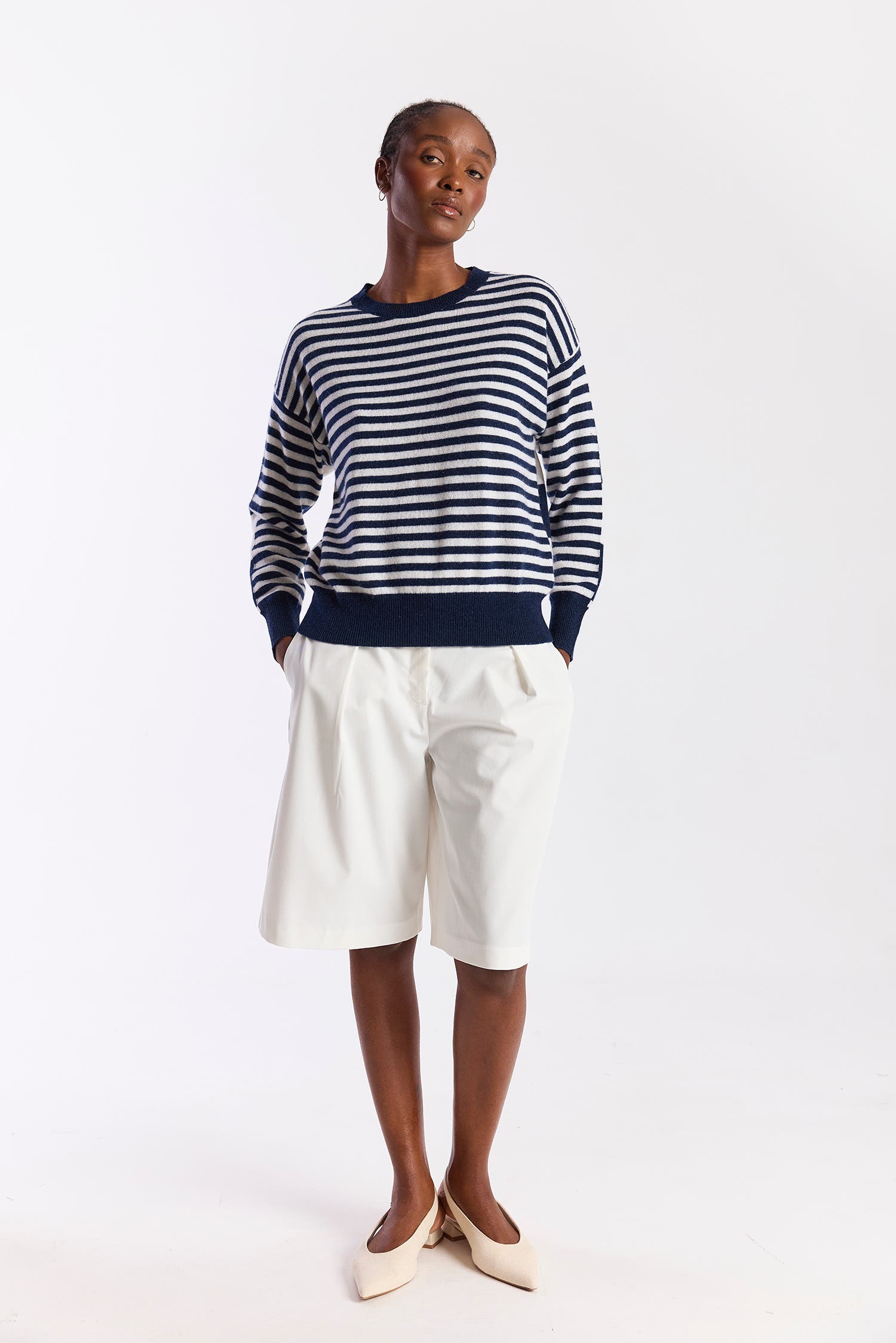 Beach Stripe Cashmere Sweater - image 2