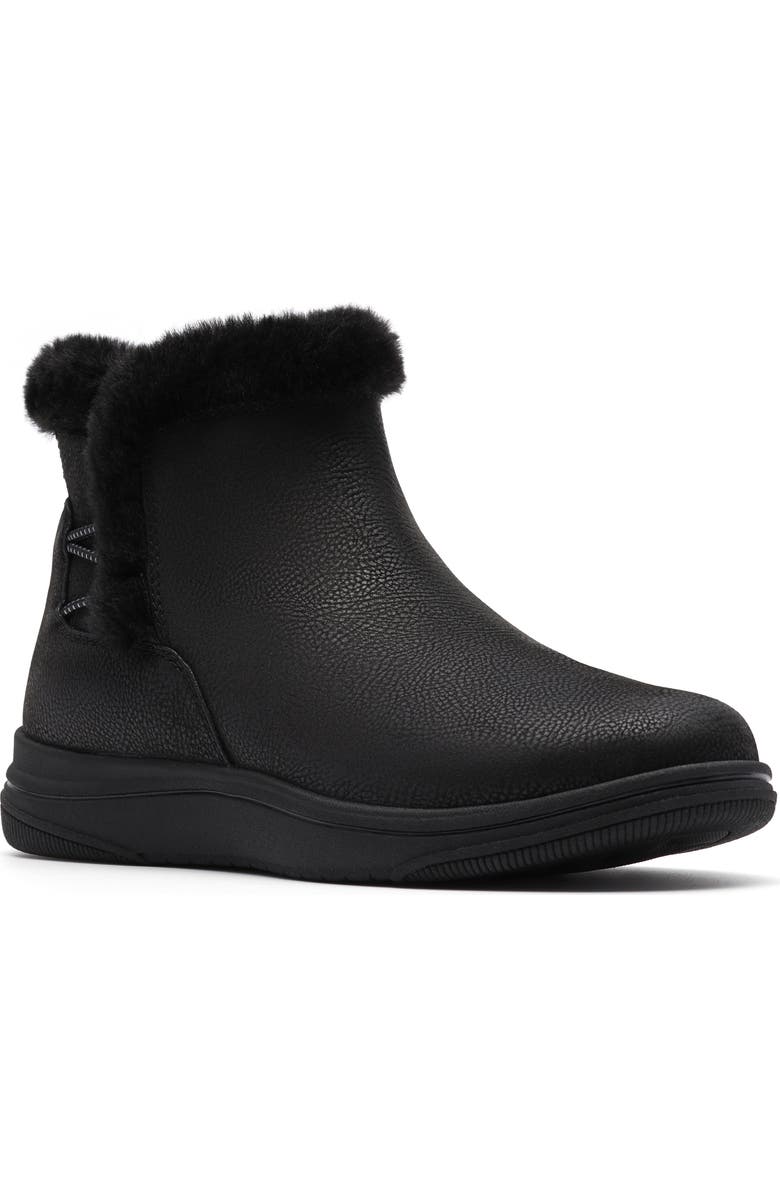 Clarks<sup>®</sup> Breeze Faux Fur Lined Boot - Wide Width Available, Main, color, Black Combi