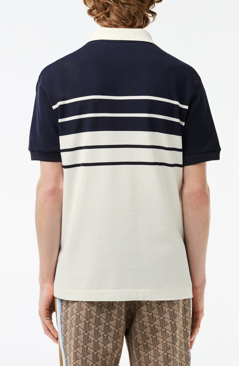 Lacoste Stripe Original L.12.12 Petit Piqué Polo Sweater, Alternate, color, Farine/ Abimes