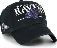 '47 Men's '47 Black Baltimore Ravens Throwback Graphic Clean Up Adjustable Hat