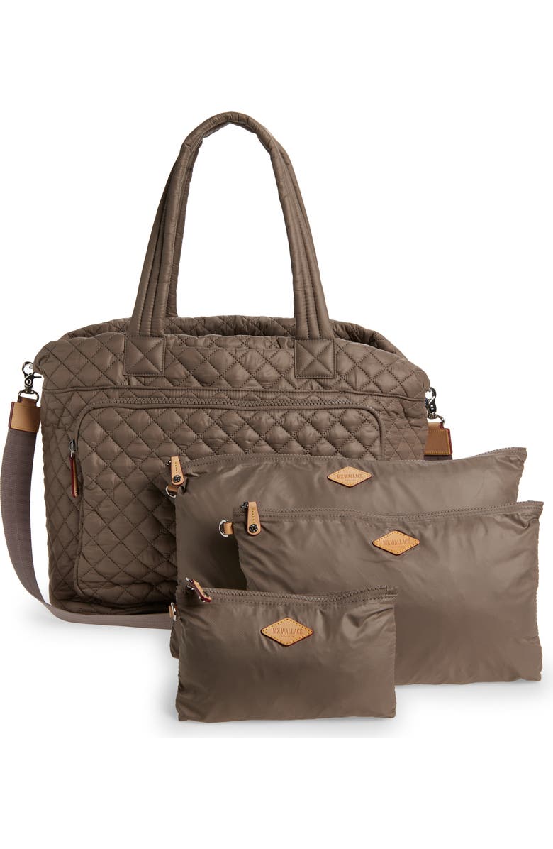 MZ Wallace Large Metro Quilted Nylon Travel Tote, Alternate, color, Morning Dove