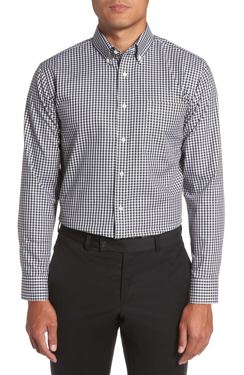 NORDSTROM MEN'S SHOP Trim Fit Non-Iron Gingham Dress Shirt, Main, color, 