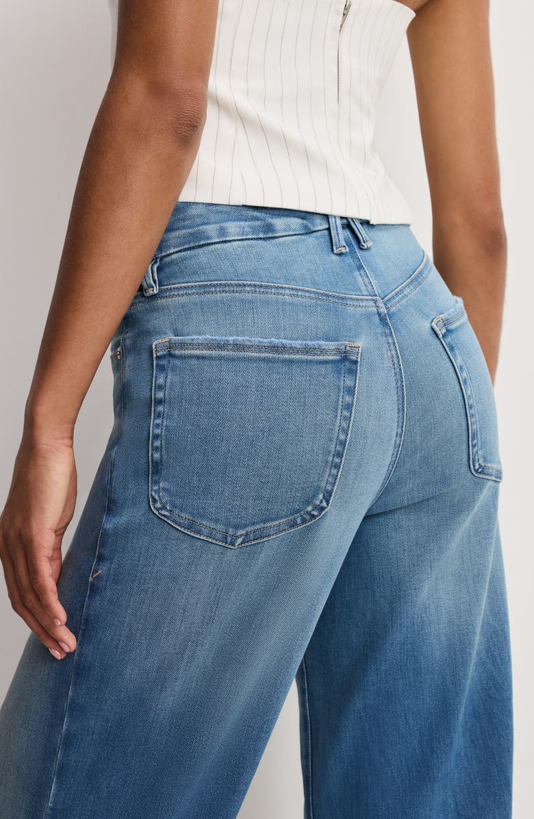 Good American Soft-Tech Good Waist Palazzo Jeans, Alternate, color, Indigo1146