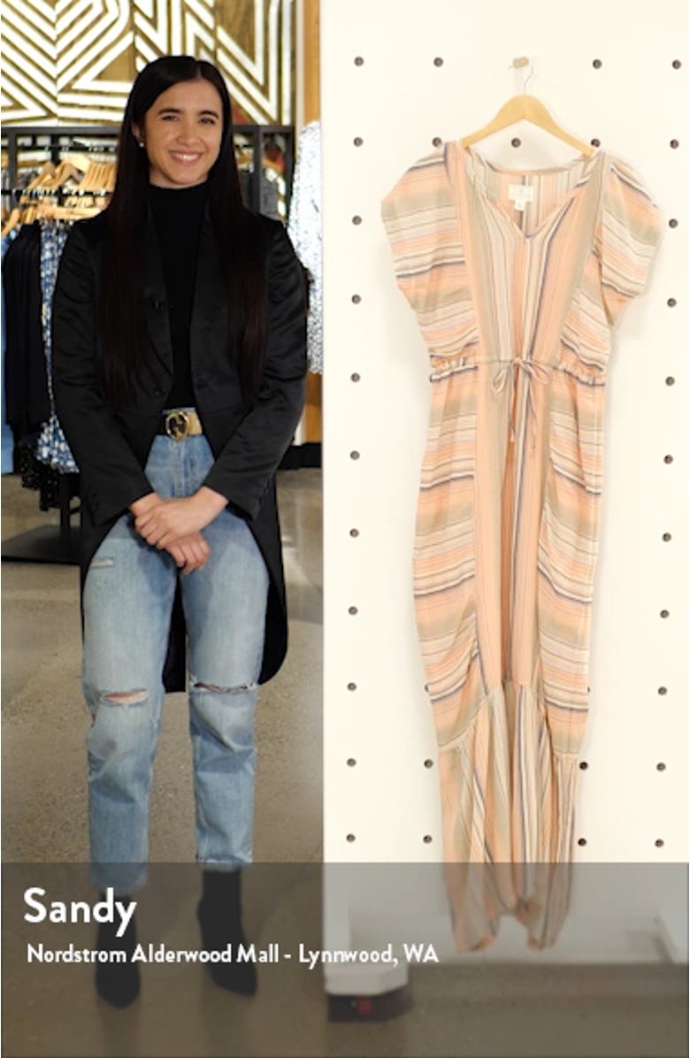 Flutter Sleeve Tie Waist Maxi Dress, sales video thumbnail