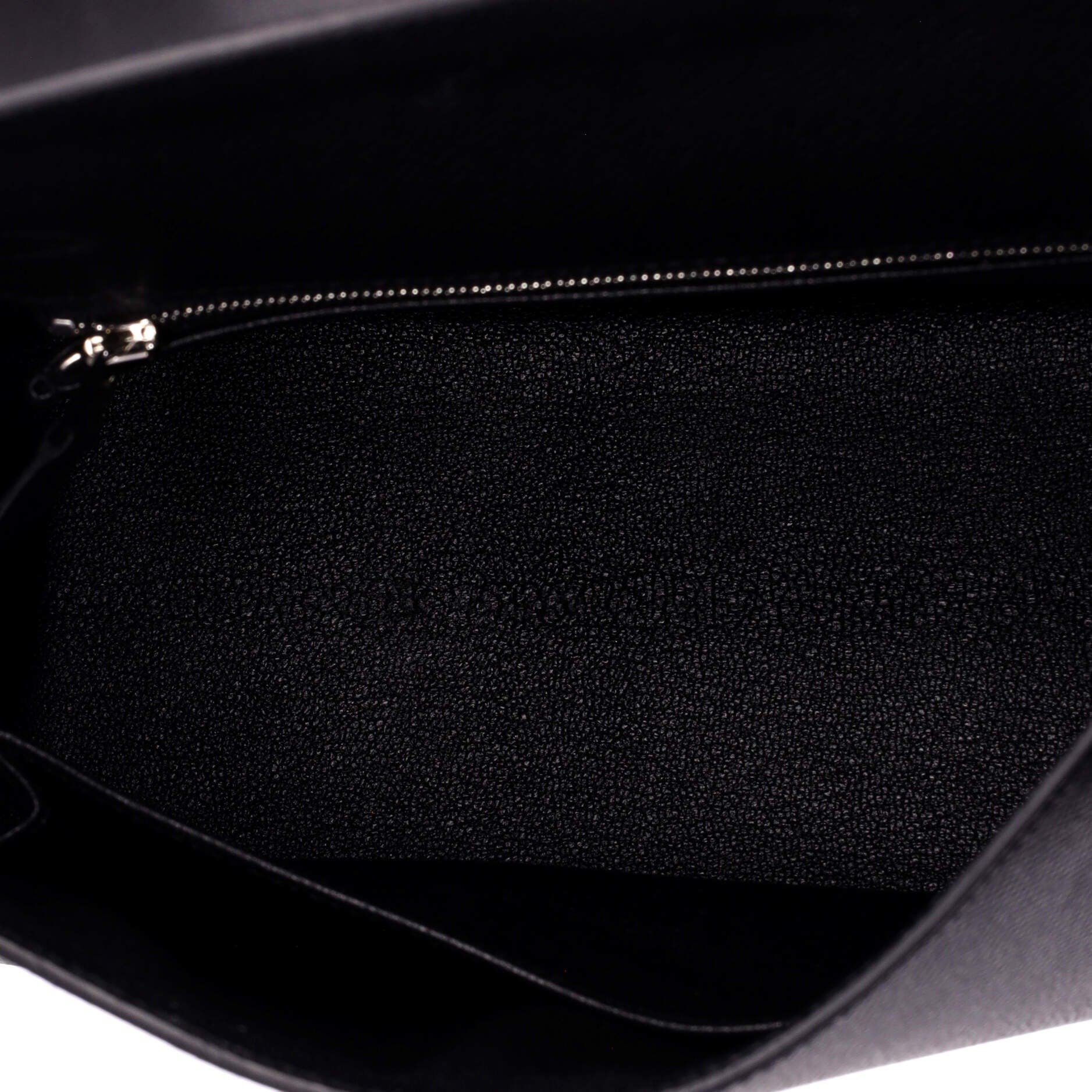 Pre-Owned Hermes Kelly Handbag Black Epsom with Palladium Hardware 25, Alternate, color, Noir