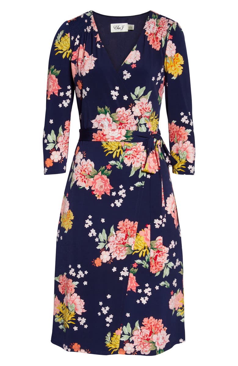 Eliza J Floral Faux Wrap Dress, Alternate, color,