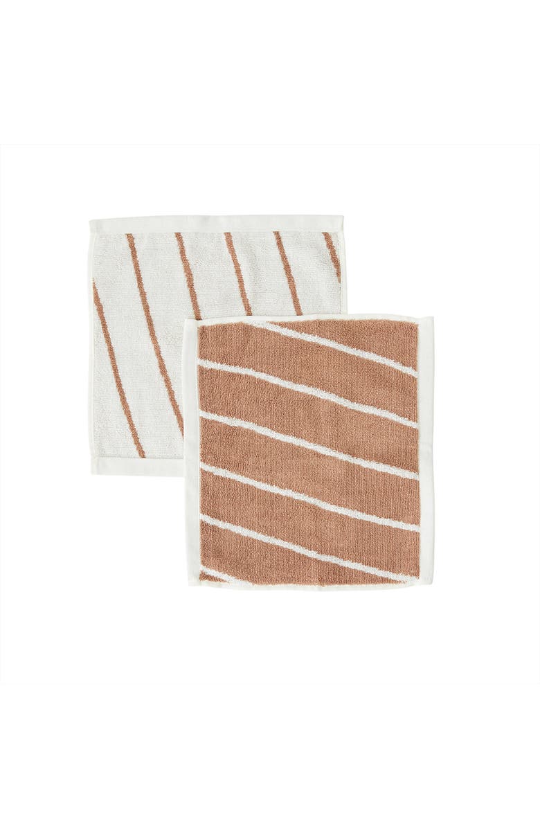 OYOY Raita Wash Cloth - Pack of 2, Main, color, Cloud / Caramel