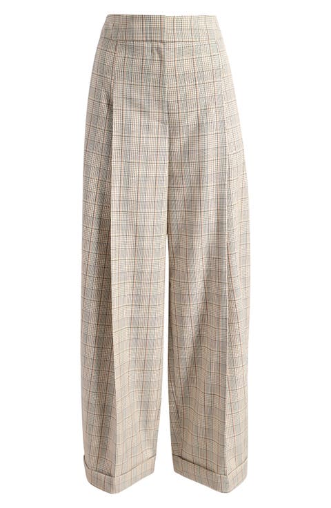 Telda Plaid Pleated High Waist Pants